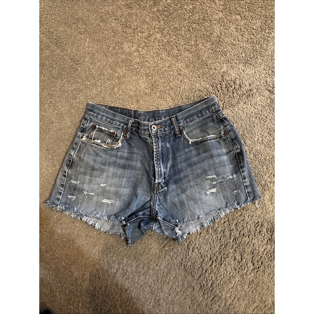 Lucky Brand Women's Denim Shorts Cut Offs Perfectly Distressed Micro Short 33